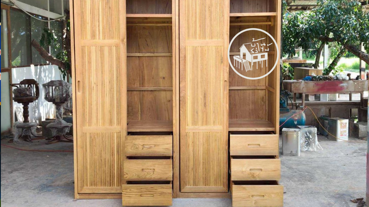ตู้เสื้อผ้าไม้สักโมเดิร์น เฟอร์นิเจอร์ระดับพรีเมียมที่ผสานความงดงามดีไซน์ร่วมสมัยอย่างลงตัว